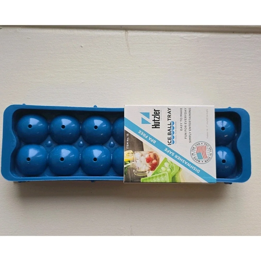 Hutzler Ice Ball Tray #15 Blue‎ Makes 14 1